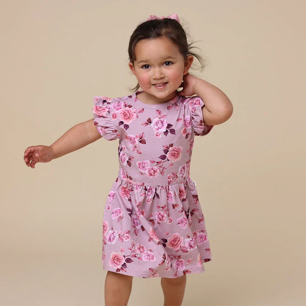 Blossom Short Sleeve Organic Dress - Baby Girl Clothing