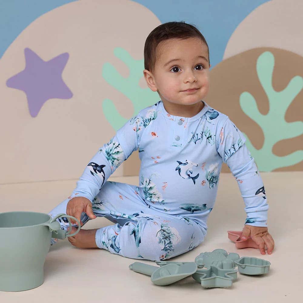 Blue Ocean Organic Growsuit - Baby Boy Clothing