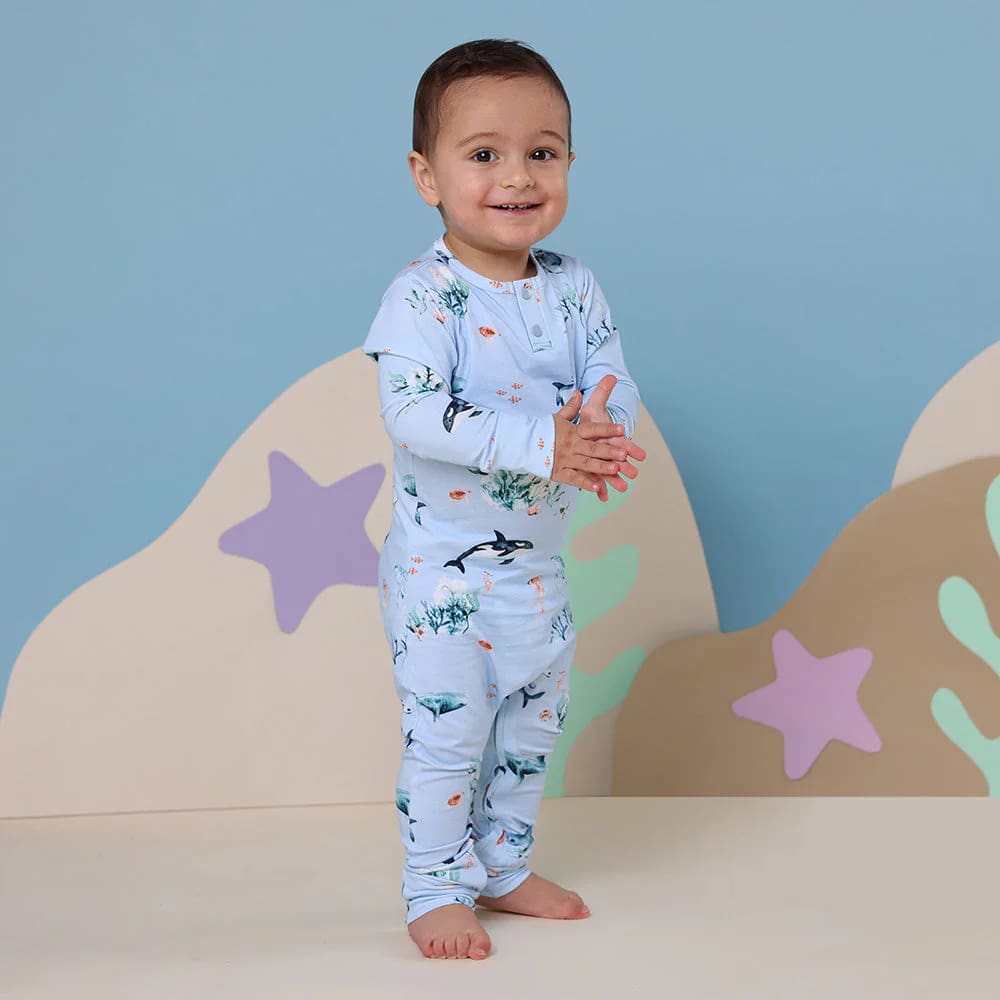 Blue Ocean Organic Growsuit - Baby Boy Clothing