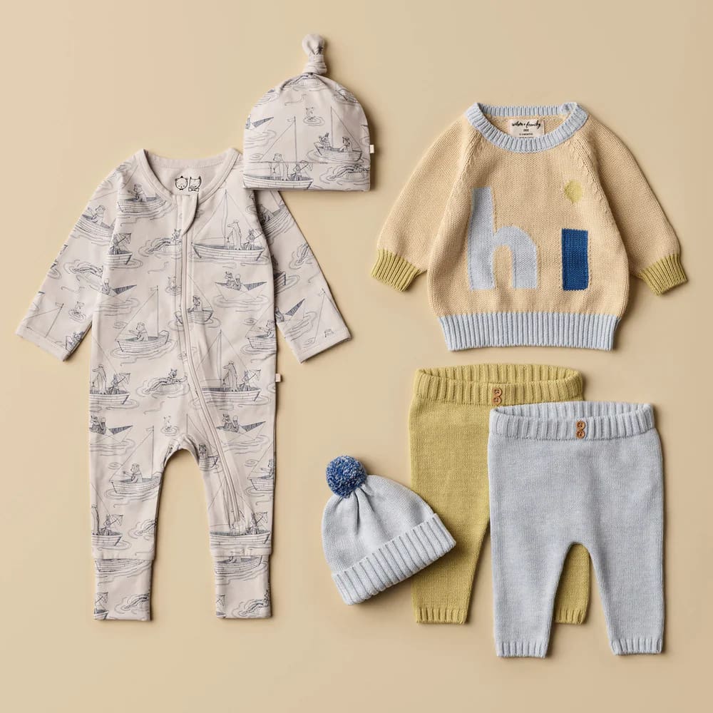 Bluebell Fleck Knitted Legging - Baby Boy Clothing