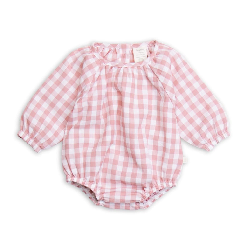 Bodysuit Boho L/S Rose Gingham - Baby Girl Clothing
