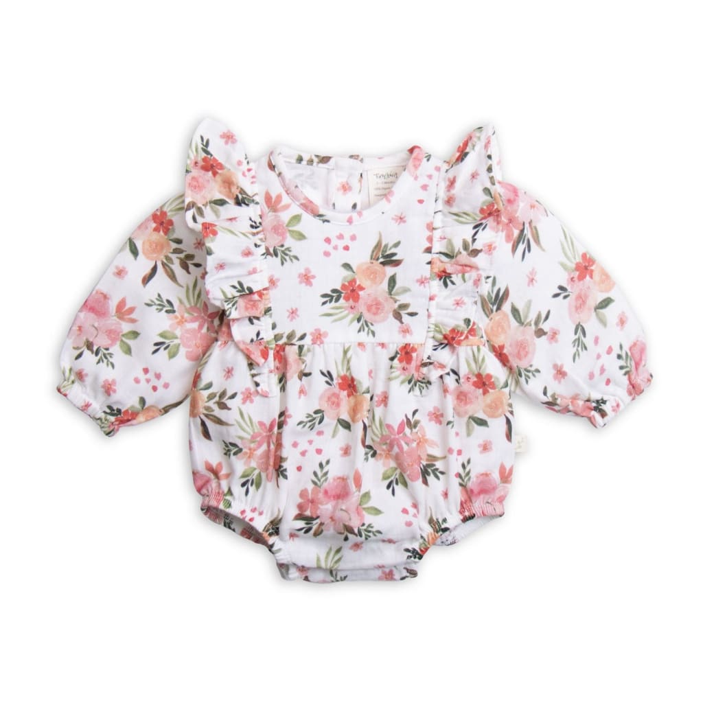Bodysuit Ruffle L/S Winter Bouquet - Baby Girl Clothing