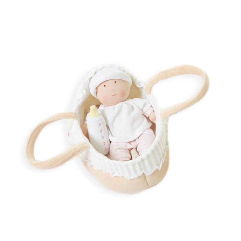 Bonikka - Grace Baby Doll in Carry Cot With Bottle & Blanket - Play>Dolls & Clothing