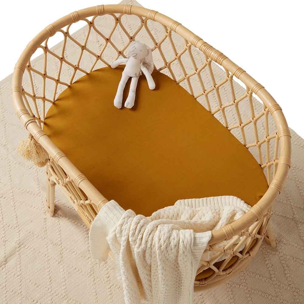 Bronze Fitted Jersey Bassinet Sheet/Change Pad Cover - Bassinet &amp; Cot Sheets