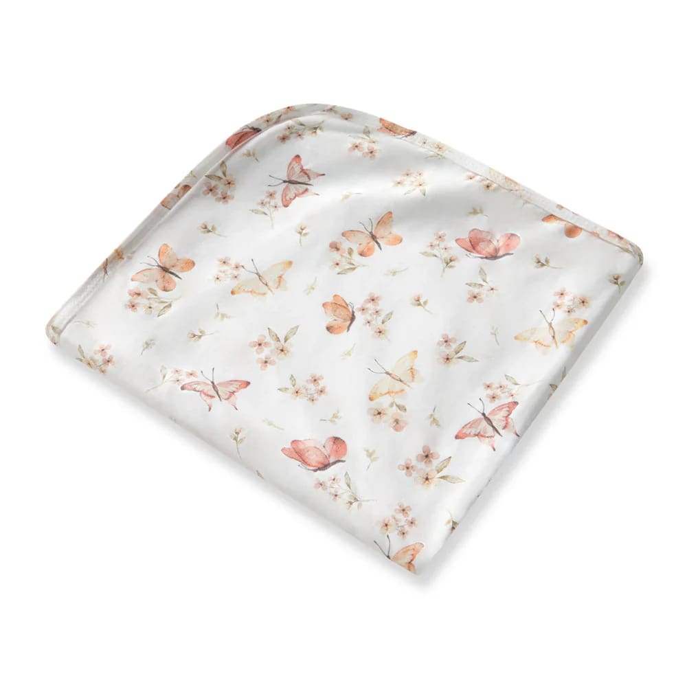 Butterfly Organic Jersey Wrap &amp; Topknot Set - Muslins &amp; Swaddle Wraps