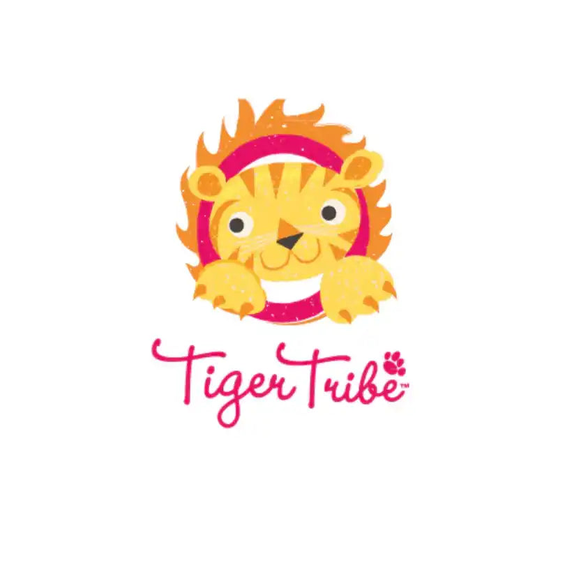 Cartoon tiger logo.