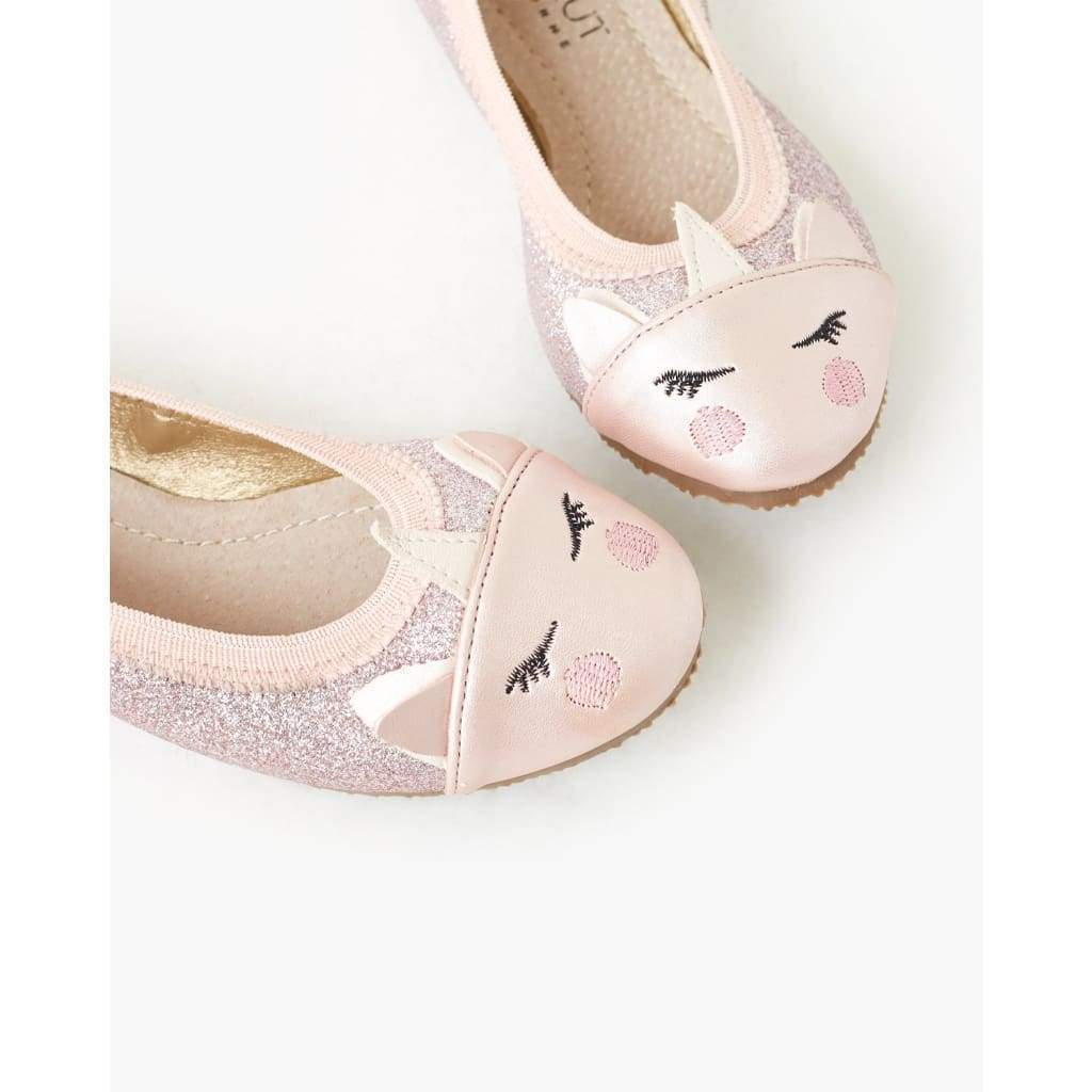 Catie Unicorn Ballet Flat - Pink Glitter - wear>girls>footwear