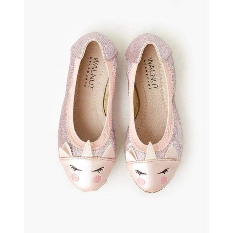 Catie Unicorn Ballet Flat - Pink Glitter - wear>girls>footwear