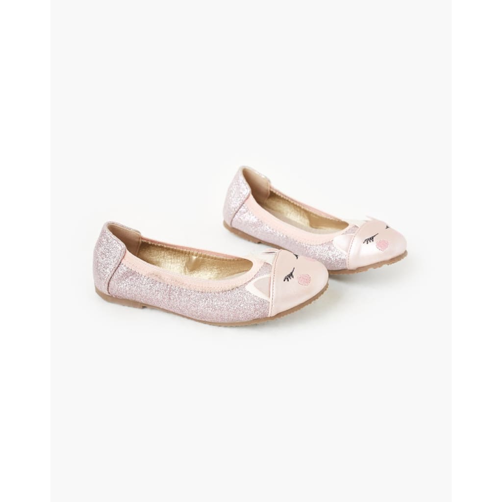 Catie Unicorn Ballet Flat - Pink Glitter - wear&gt;girls&gt;footwear