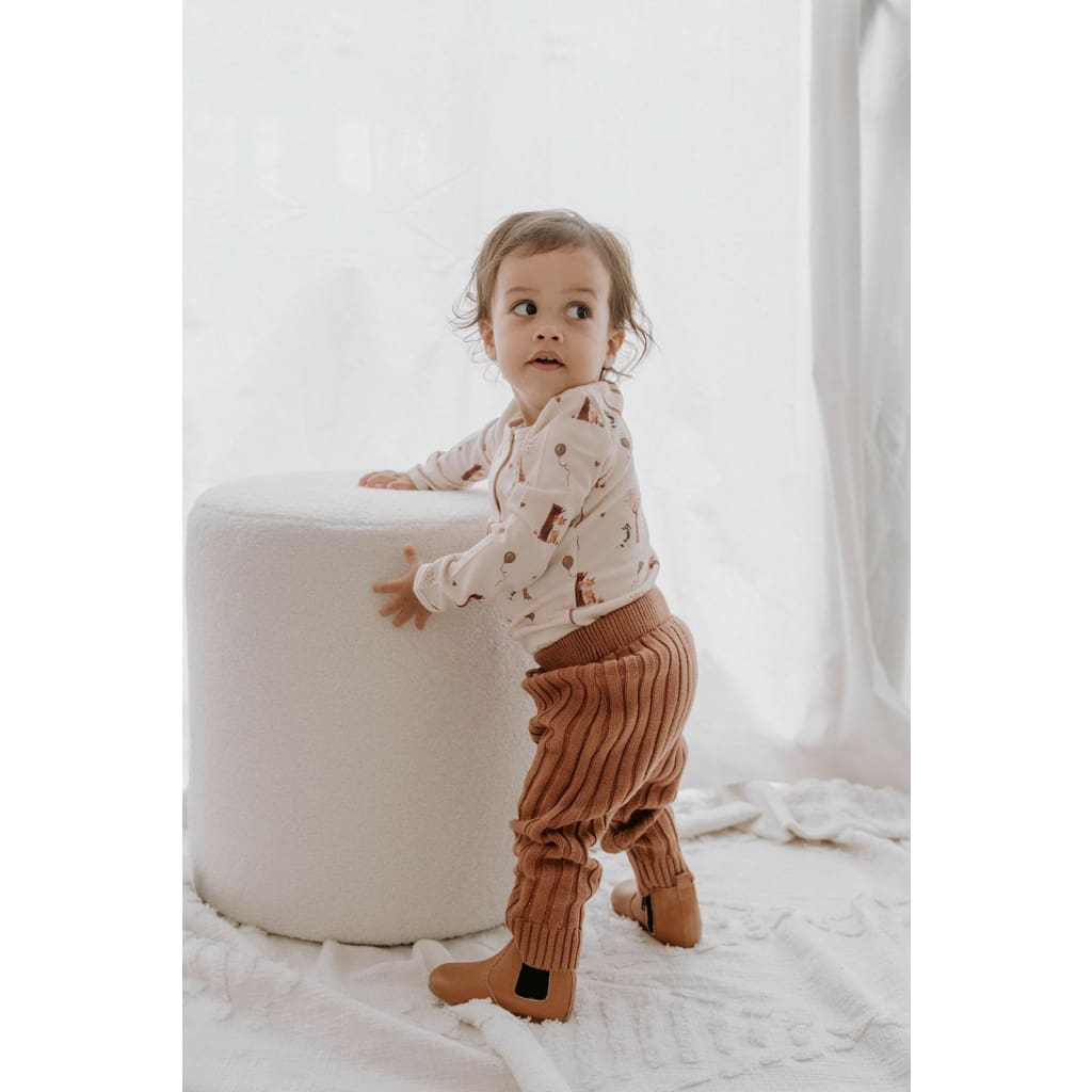 Chocolate Knitwear - Ribbed Leggings Baby Boy Clothing