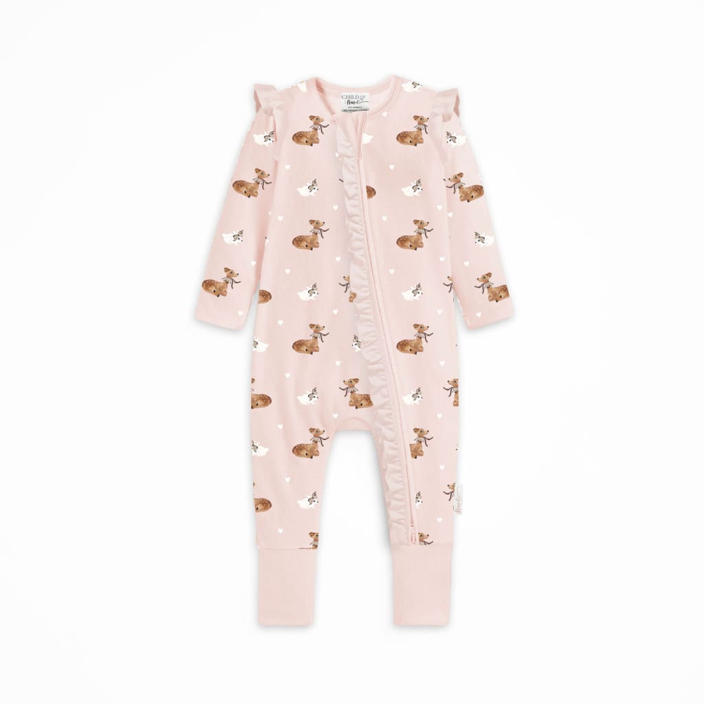 Classic Fawn - Bamboo Zipsuit Girls Baby Clothing