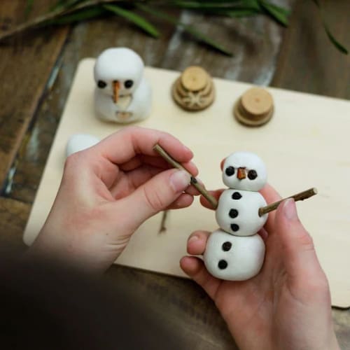 Clay Snowmen - Christmas