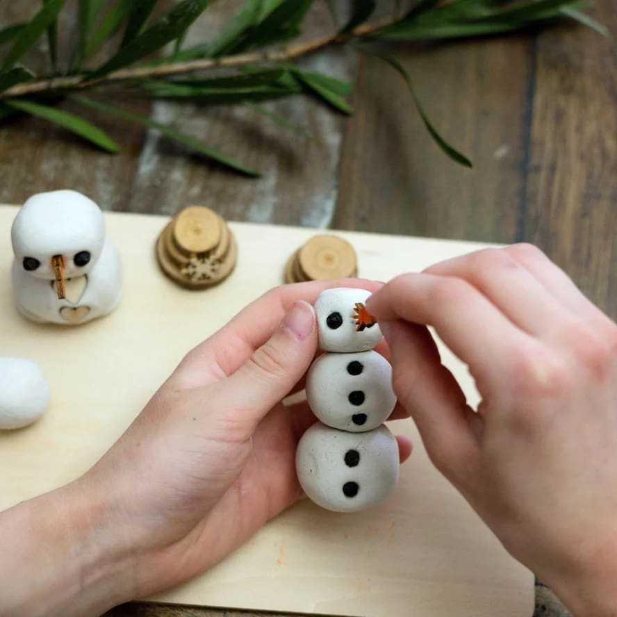 Clay Snowmen - Christmas