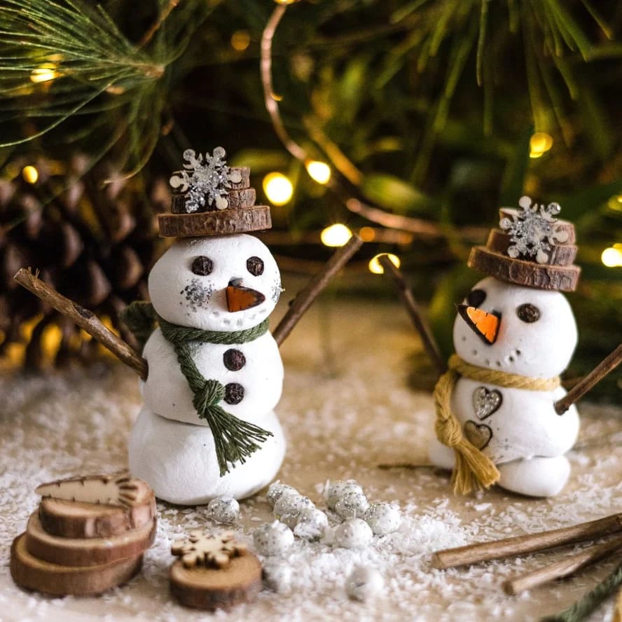 Clay Snowmen - Christmas