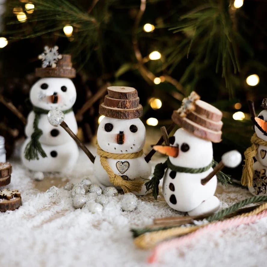 Clay Snowmen - Christmas