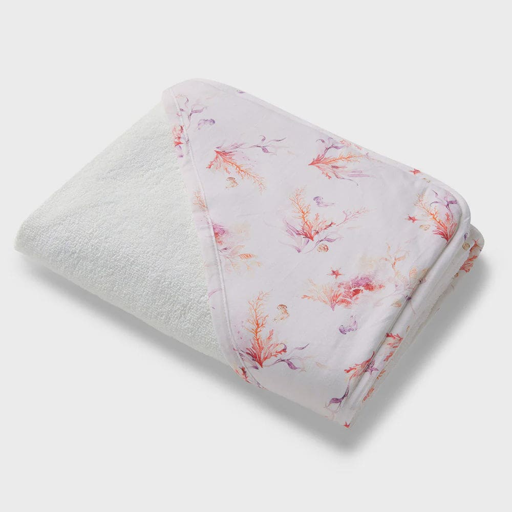 Coral Organic Hooded Baby Towel - Hooded Towels