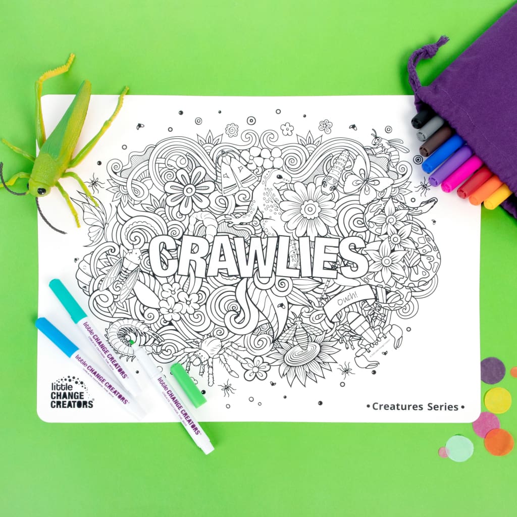 CRAWLIES Re-FUN-able Colouring Set - Arts &amp; Crafts