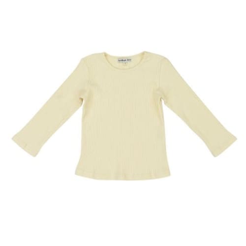 Cream Basic Long Sleeve Top - Girls Clothing