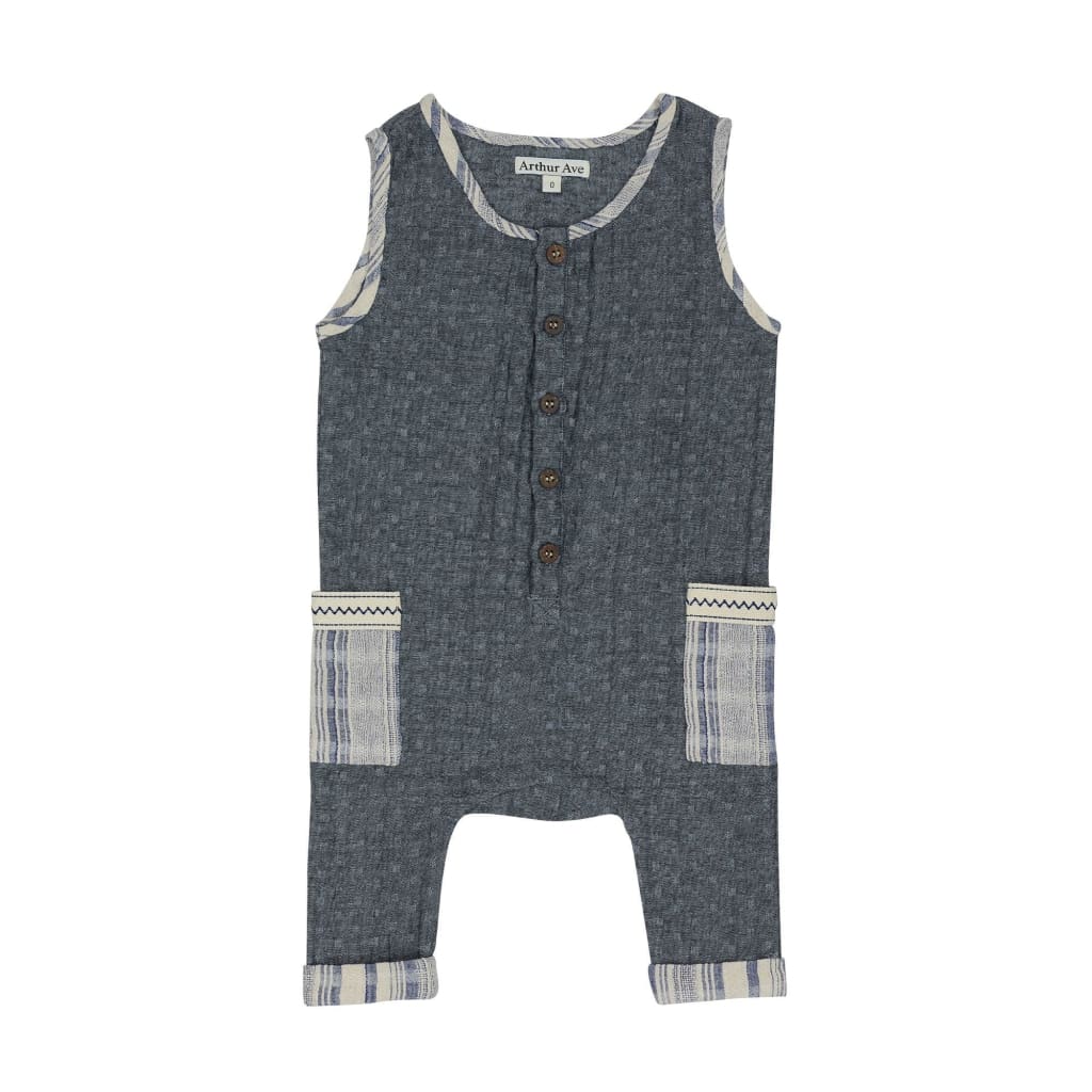 Cube Button Onesie - 000 - Boys Baby Clothing