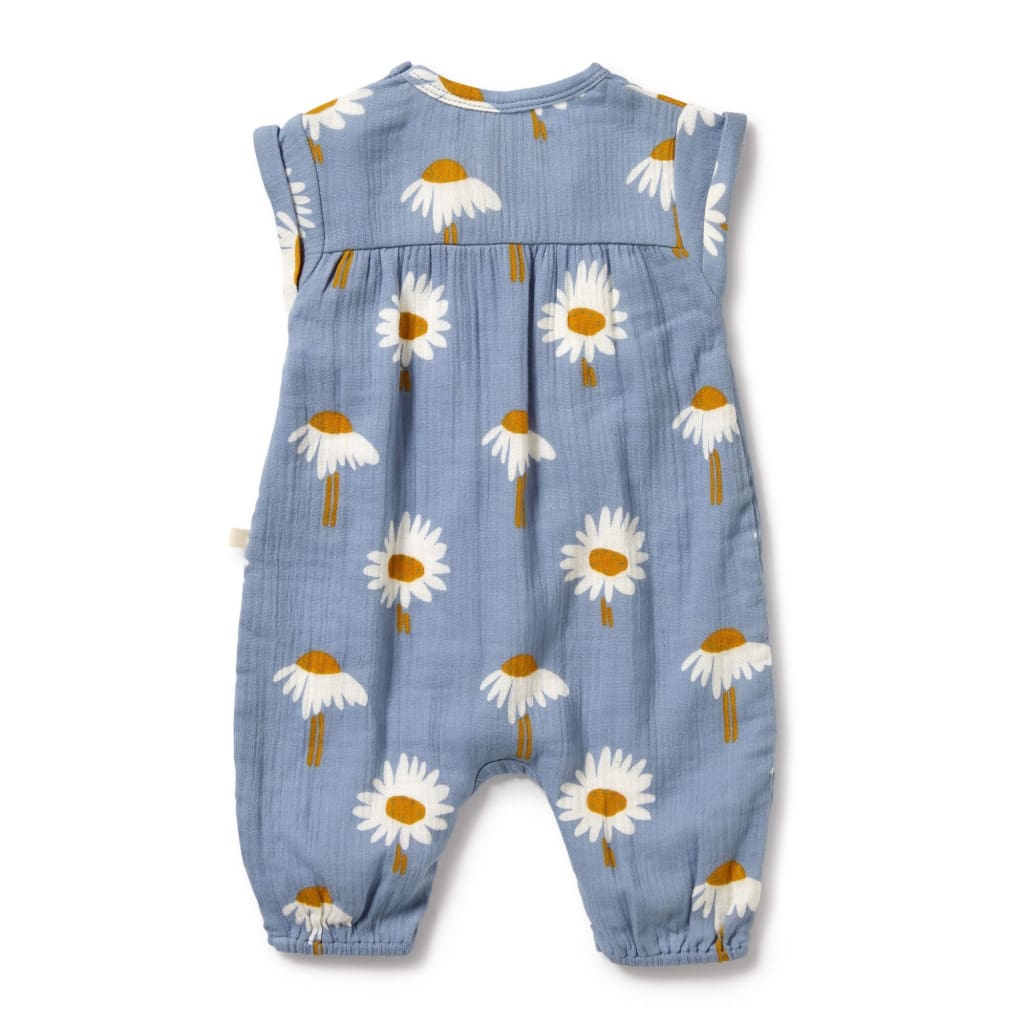 Daisy Floral Organic Crinkle Jumpsuit - Baby Girl Clothing