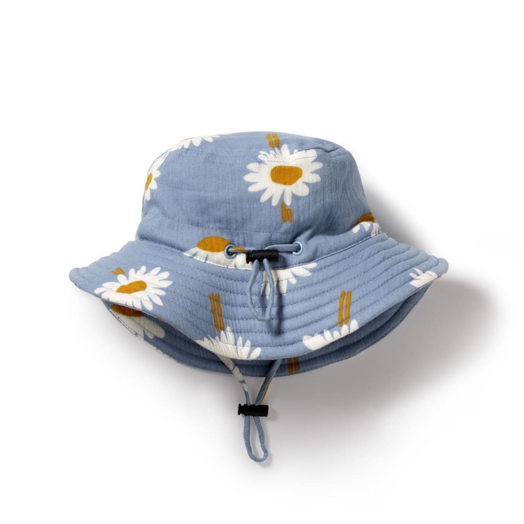 Daisy Floral Organic Crinkle Sunhat - Hats