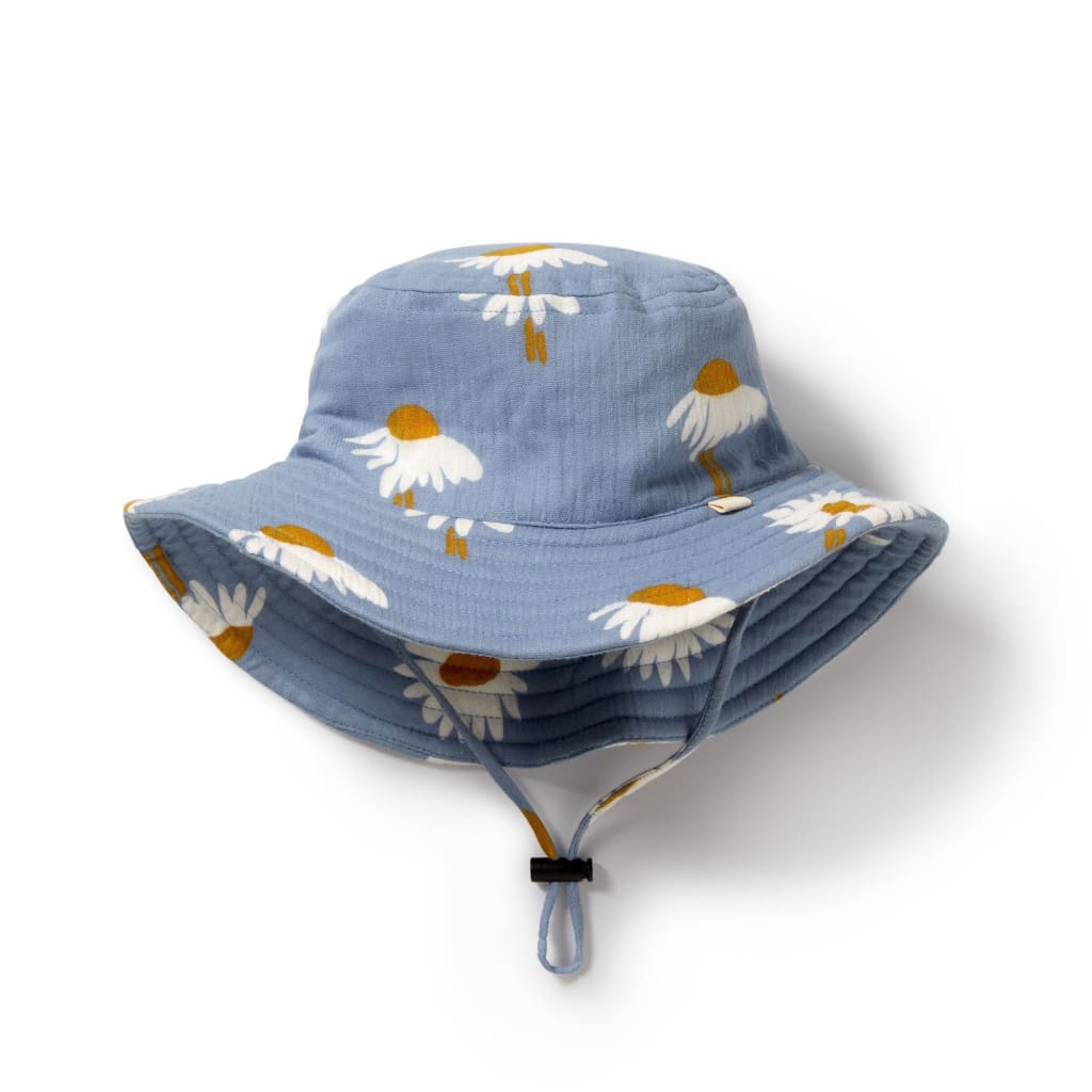 Daisy Floral Organic Crinkle Sunhat - Hats