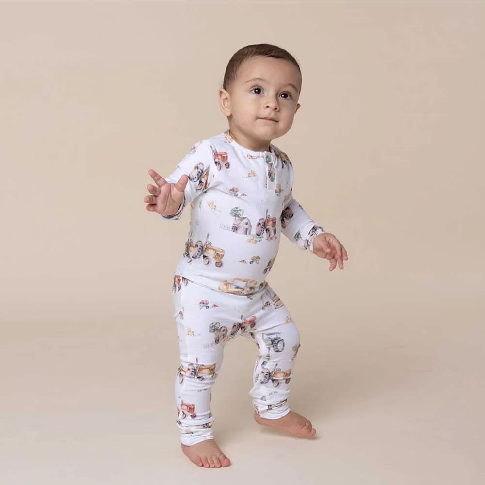 Diggers &amp; Tractors Organic Growsuit - Baby Boy Clothing