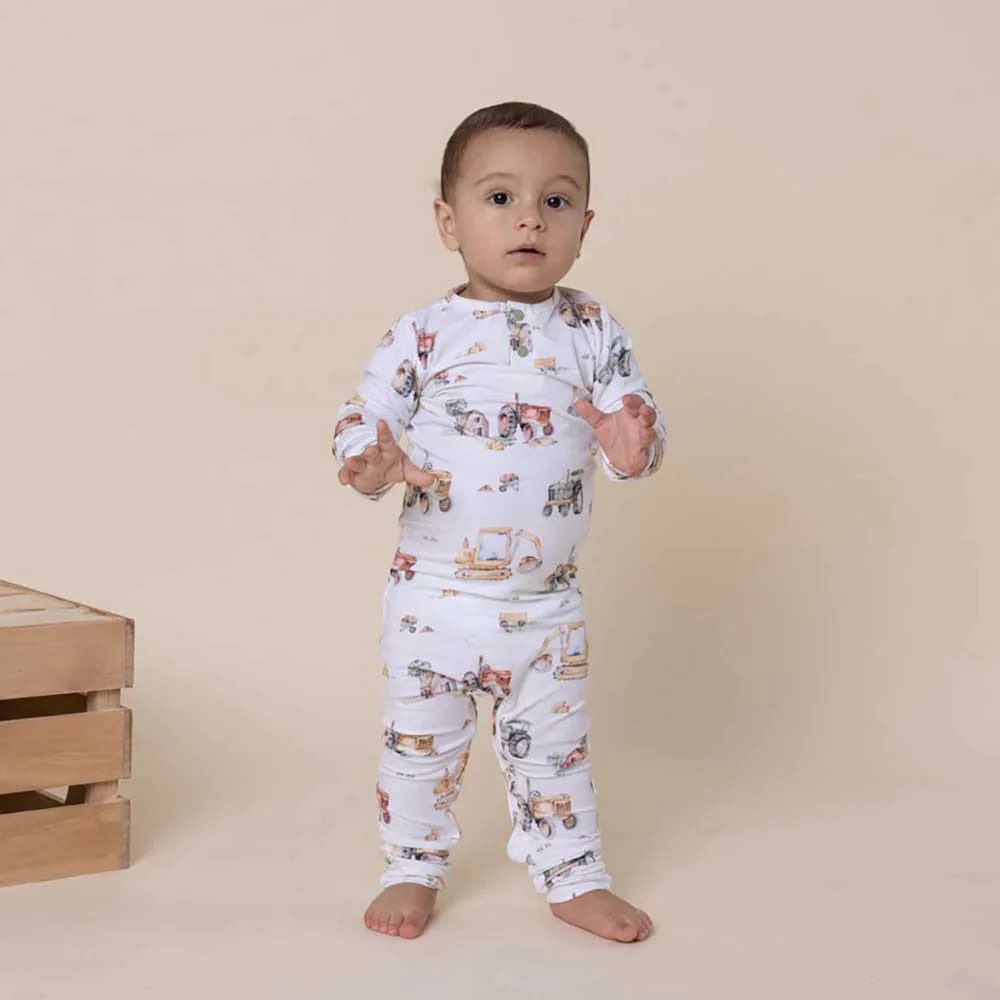 Diggers &amp; Tractors Organic Growsuit - Baby Boy Clothing