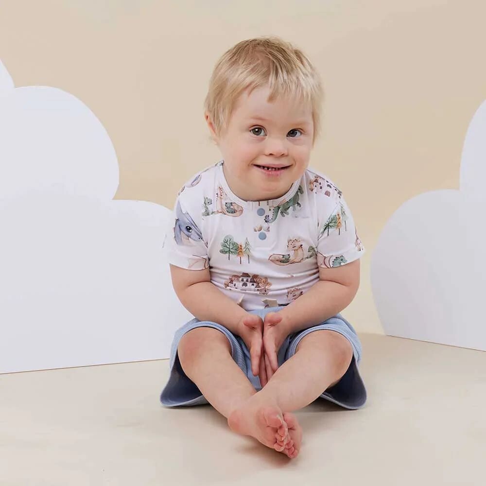 Dragon Short Sleeve Organic Bodysuit - Baby Boy Clothing