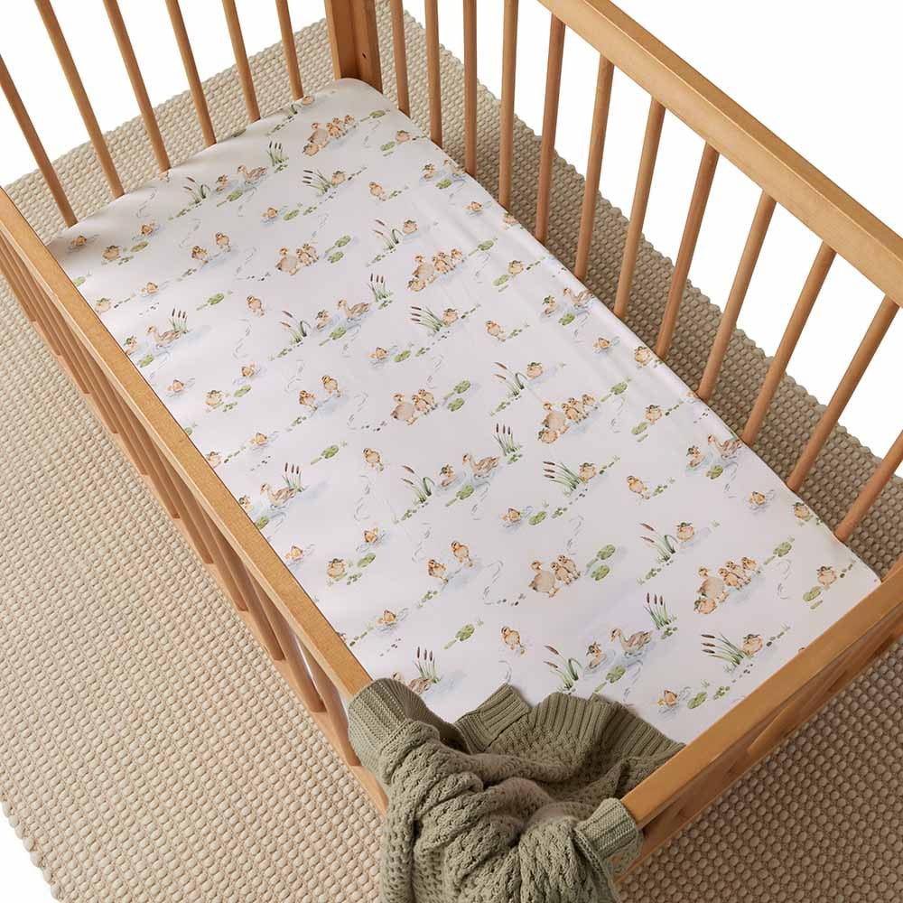 Duck Pond Organic Fitted Cot Sheet - Bassinet &amp; Sheets