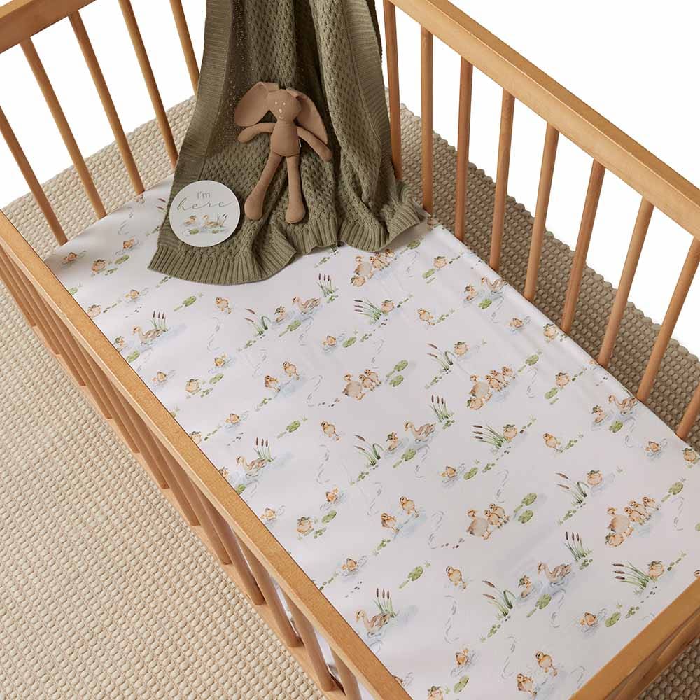 Duck Pond Organic Fitted Cot Sheet - Bassinet &amp; Sheets