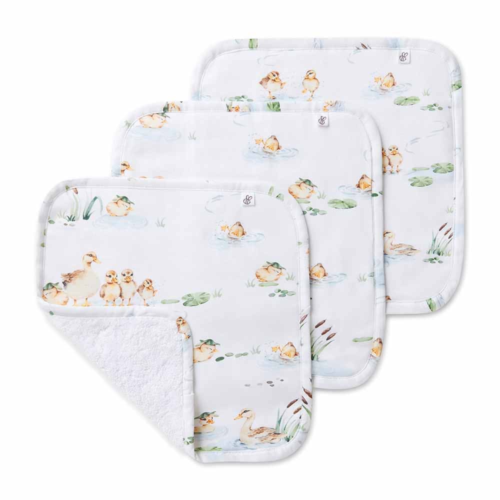 Duck Pond Organic Wash Cloths - 3 Pack Hooded Towels