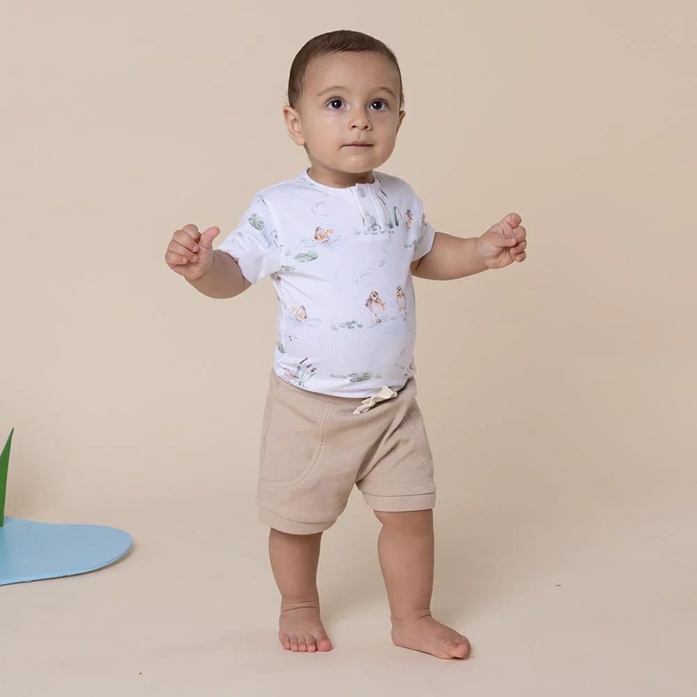 Duck Pond Short Sleeve Organic Bodysuit - Baby Boy Clothing