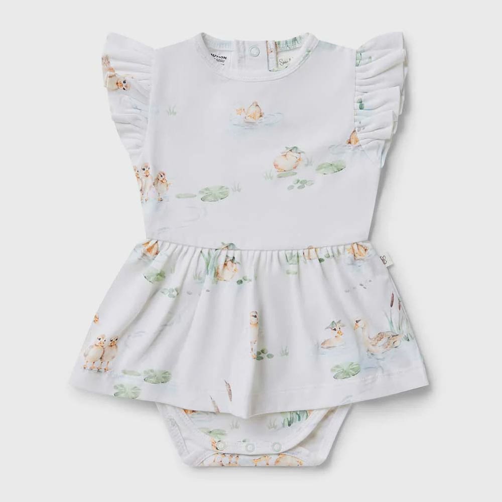 Duck Pond Short Sleeve Organic Dress - Baby Girl Clothing