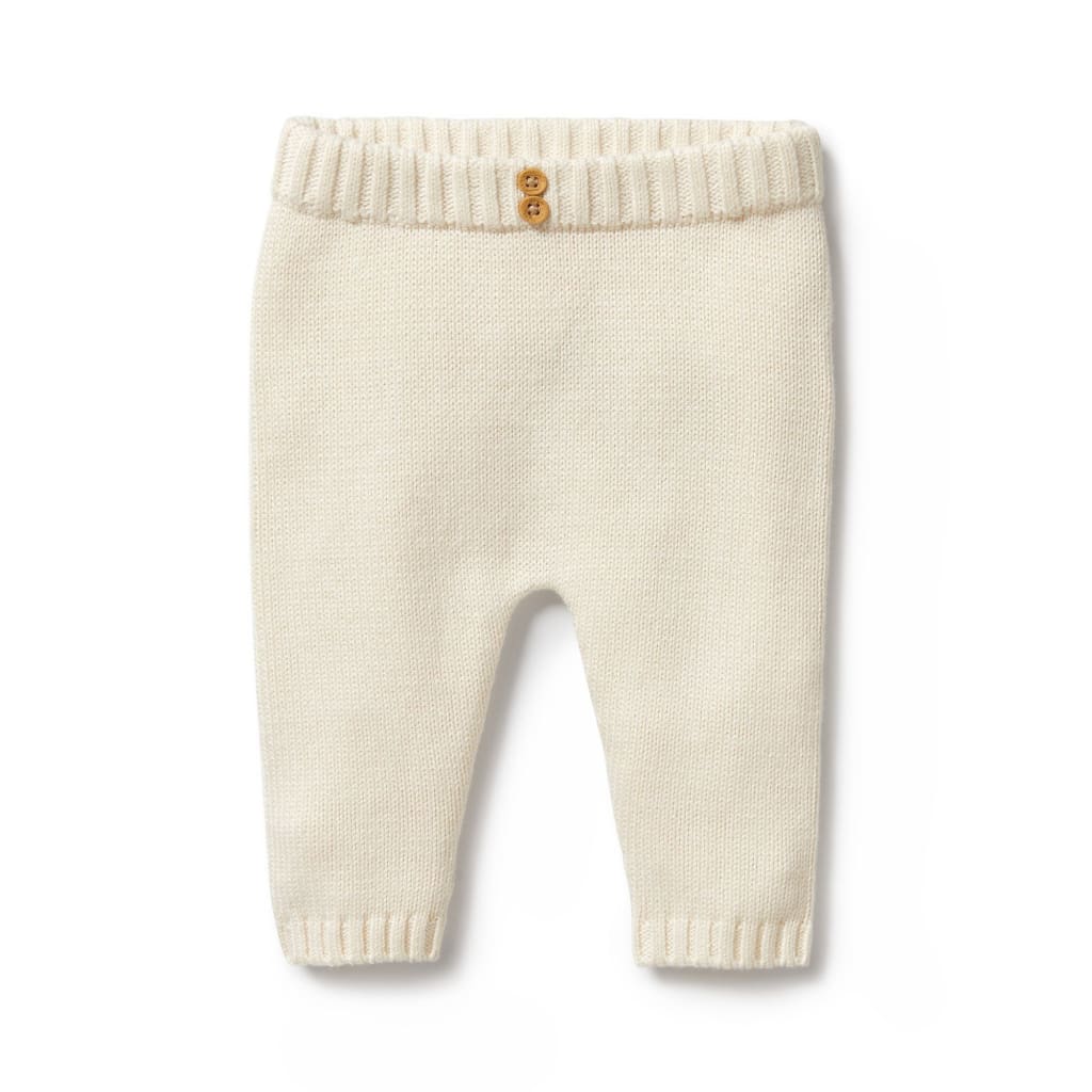 Ecru Knitted Legging - Baby Girl Clothing