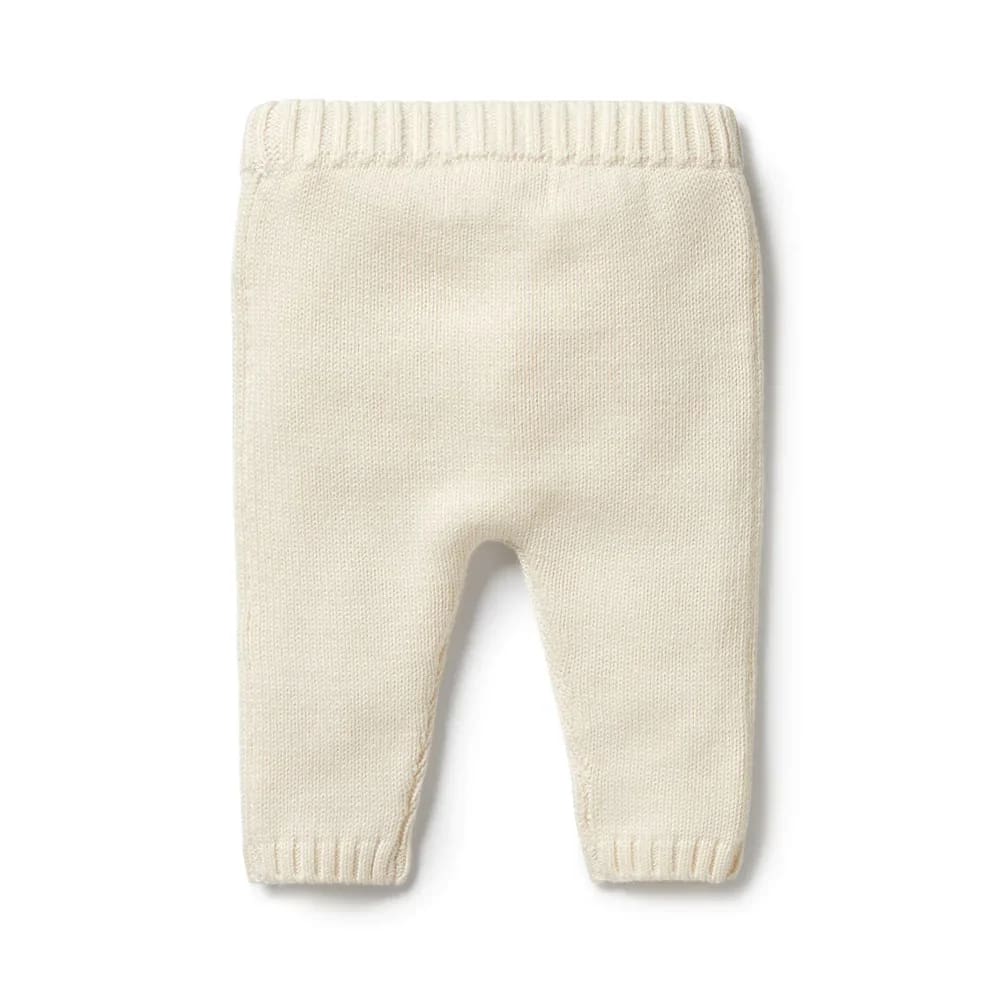 Ecru Knitted Legging - Baby Girl Clothing