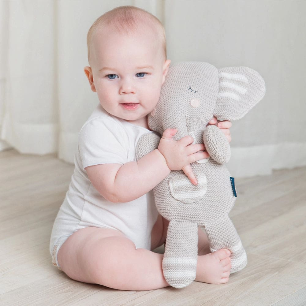 Eli the Elephant Knitted Toy - Soft Toys
