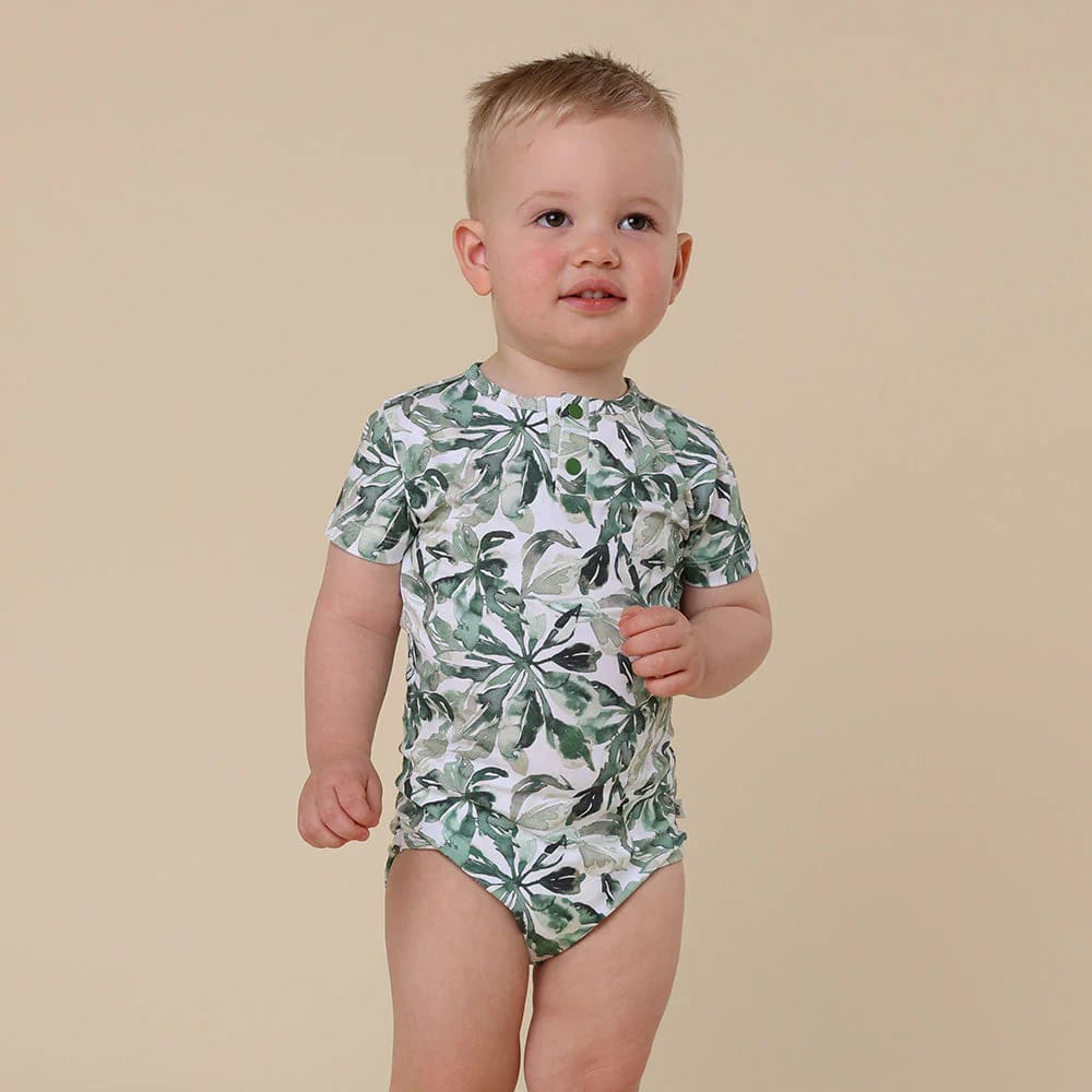 Evergreen Short Sleeve Organic Bodysuit - Baby Boy Clothing