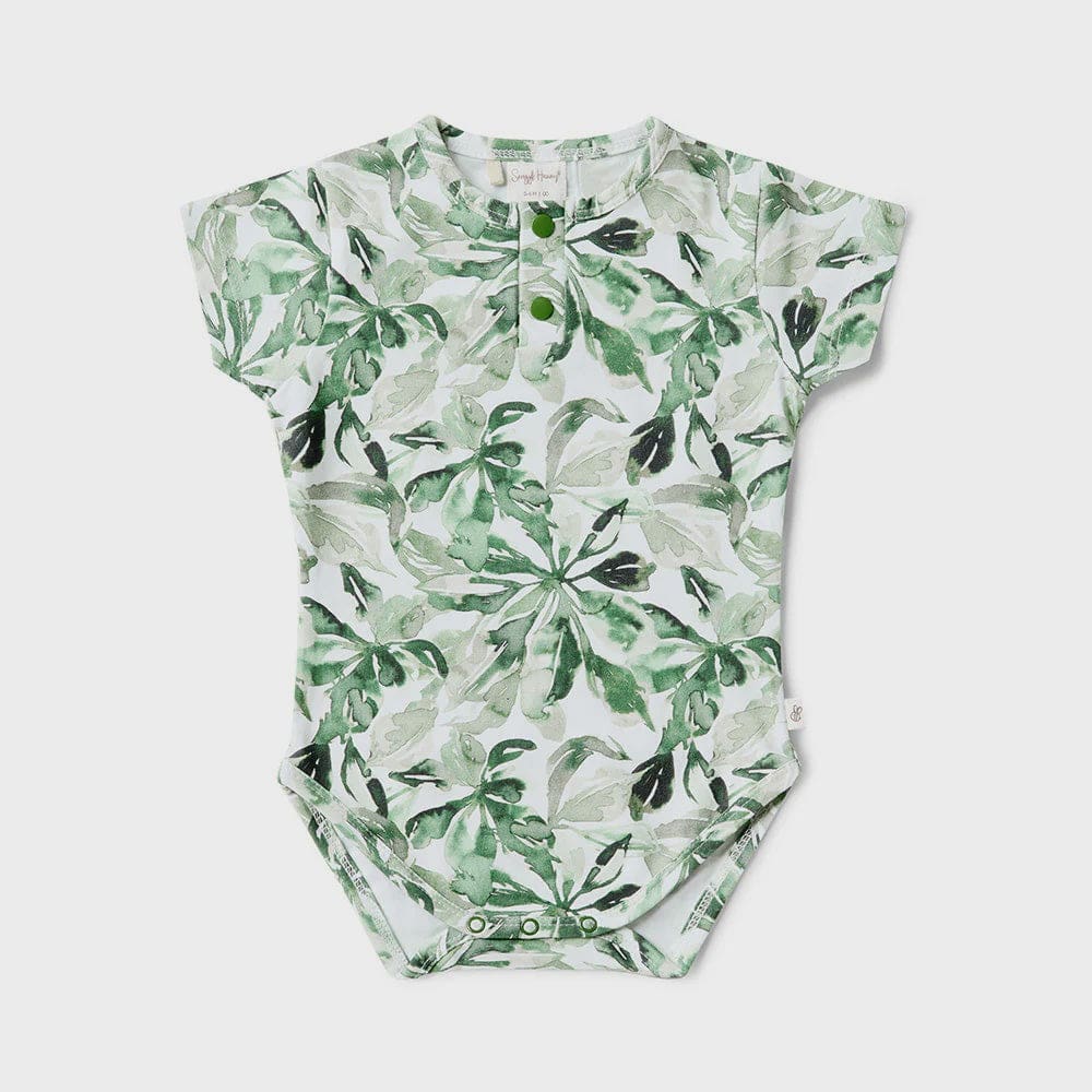 Evergreen Short Sleeve Organic Bodysuit - Baby Boy Clothing