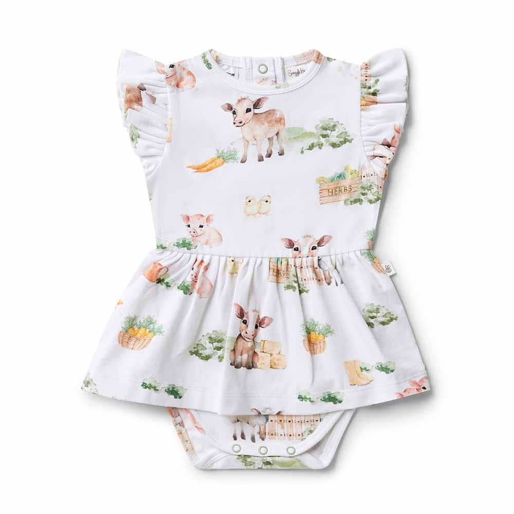 Farm Short Sleeve Organic Dress - Baby Girl Clothing