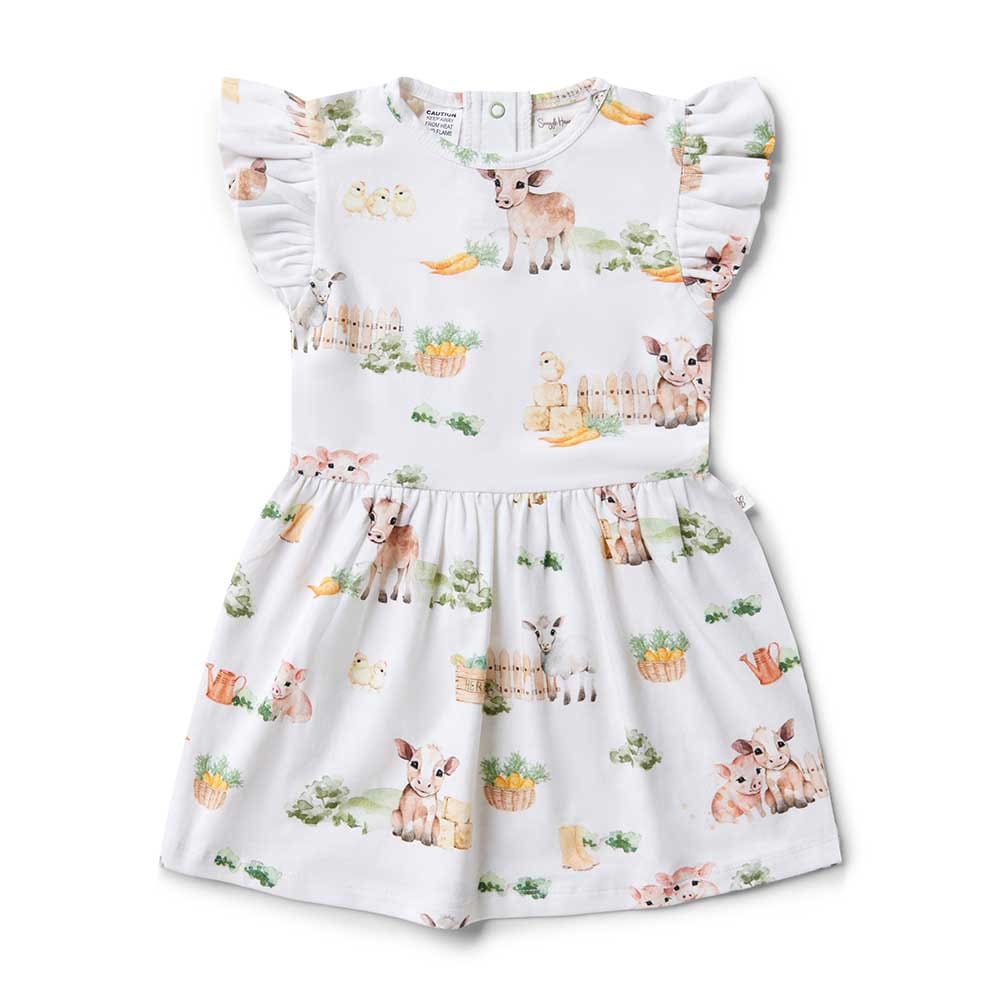 Farm Short Sleeve Organic Dress - Baby Girl Clothing