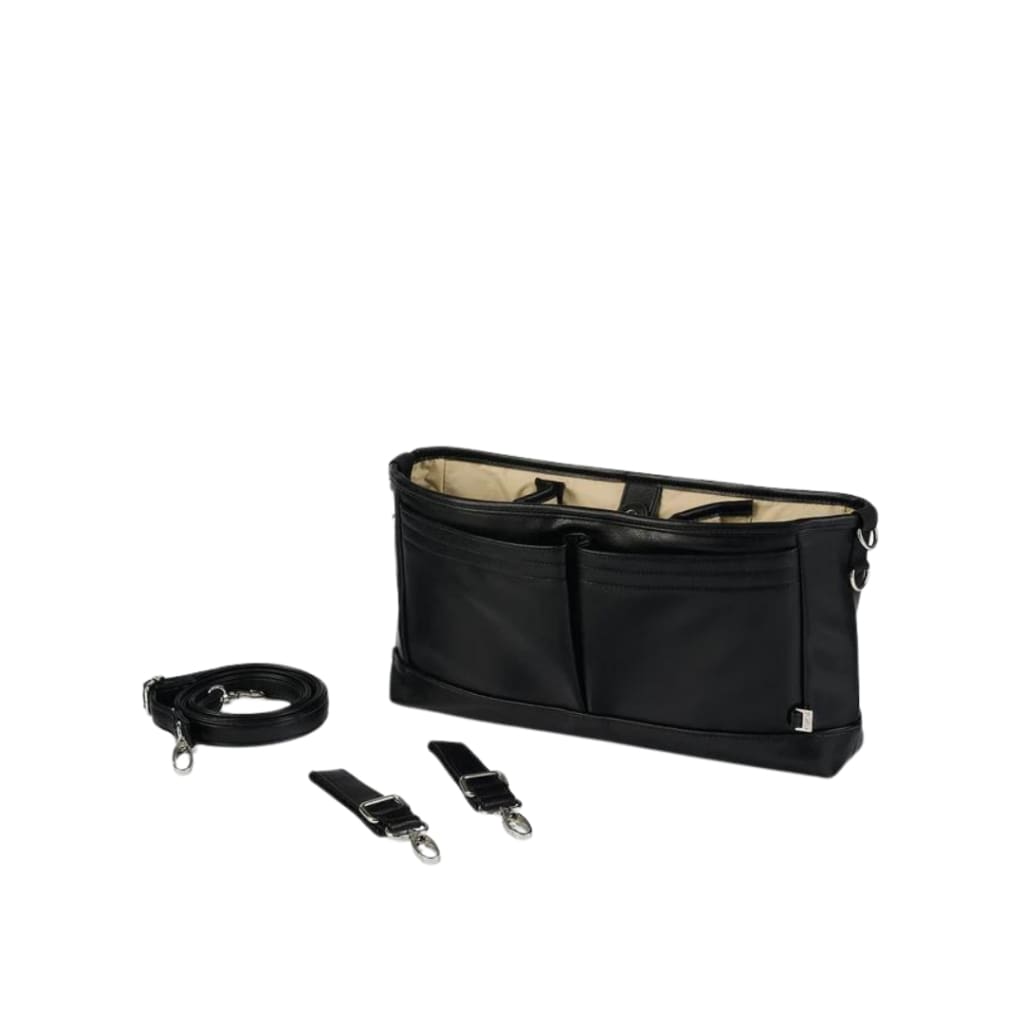 Faux Leather Stroller Organiser/Pram Caddy - Black - For Mum