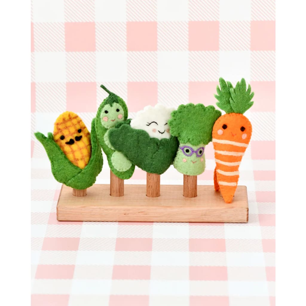 Felt Vegetables Finger Puppets Set - Puppets