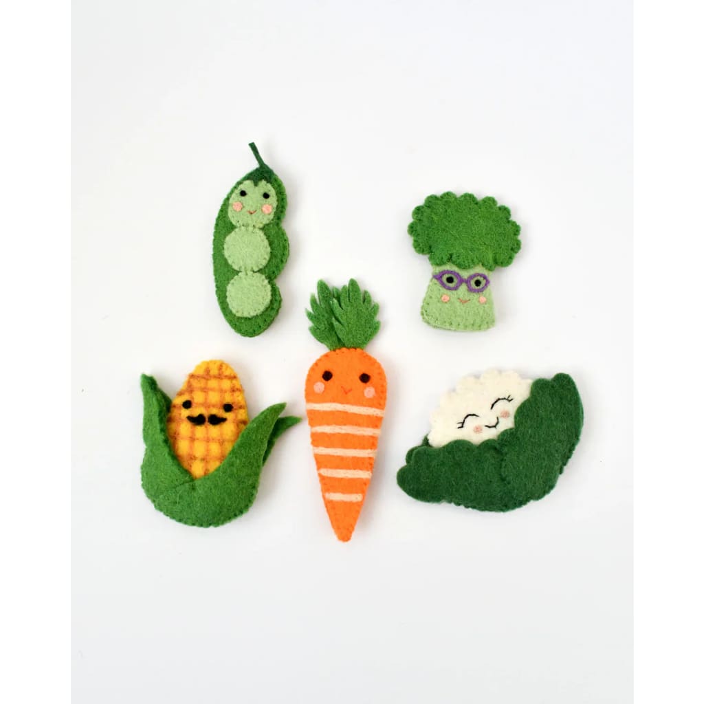 Felt Vegetables Finger Puppets Set - Puppets