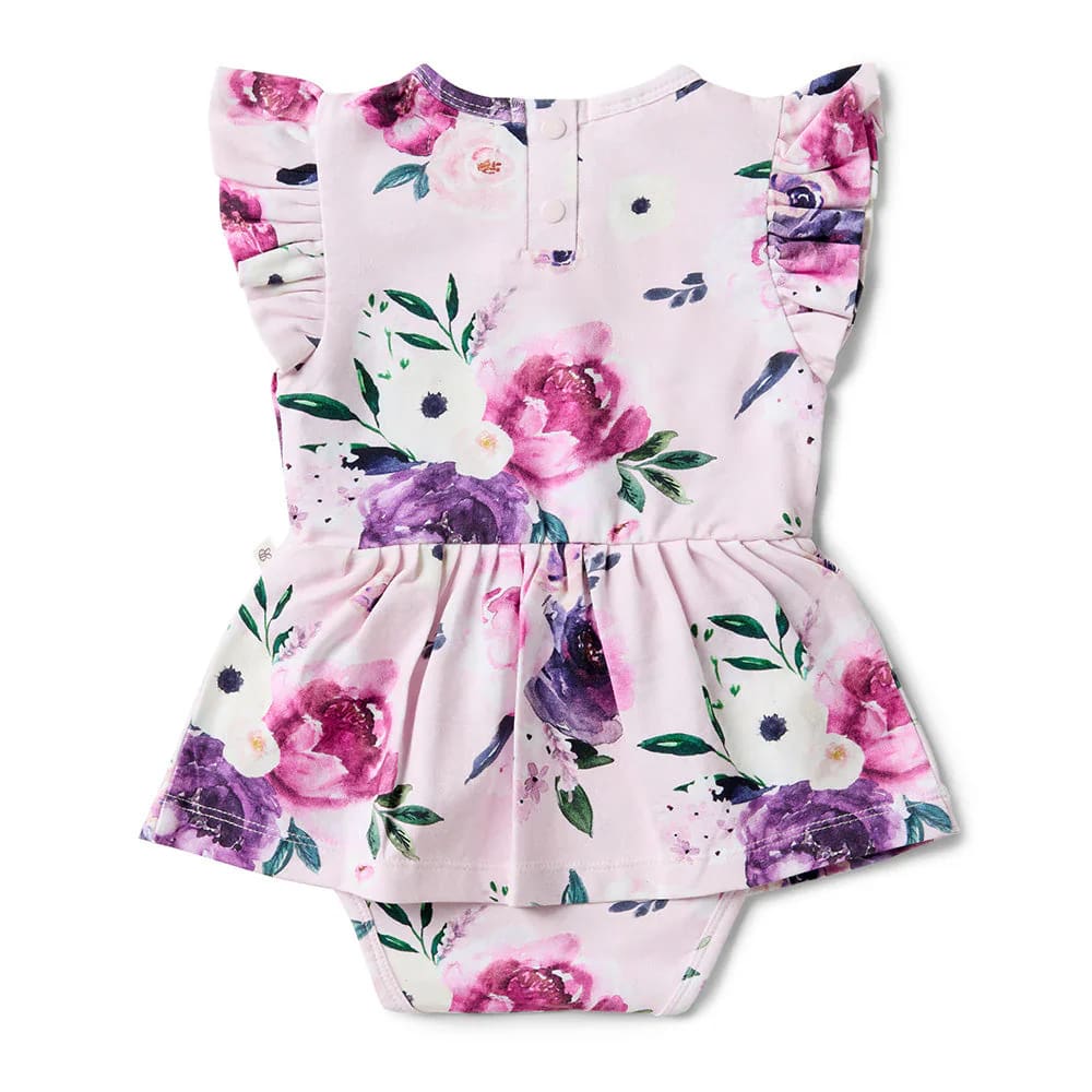 Floral Kiss Short Sleeve Organic Dress - Baby Girl Clothing