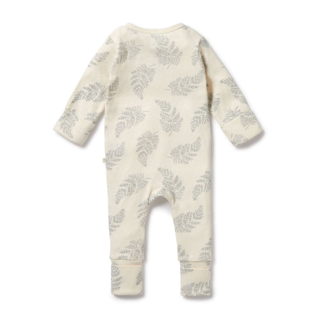 Forever Ferns Organic Pointelle Zipsuit with Feet - Baby Boy Clothing