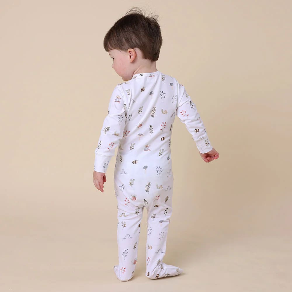 Garden Friends Organic Snuggle Sleepsuit Zip Footie - Baby Boy Clothing