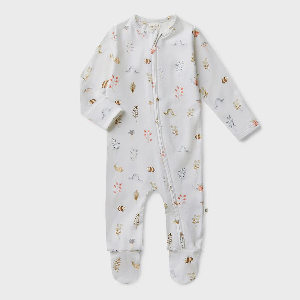 Garden Friends Organic Snuggle Sleepsuit Zip Footie - Baby Boy Clothing