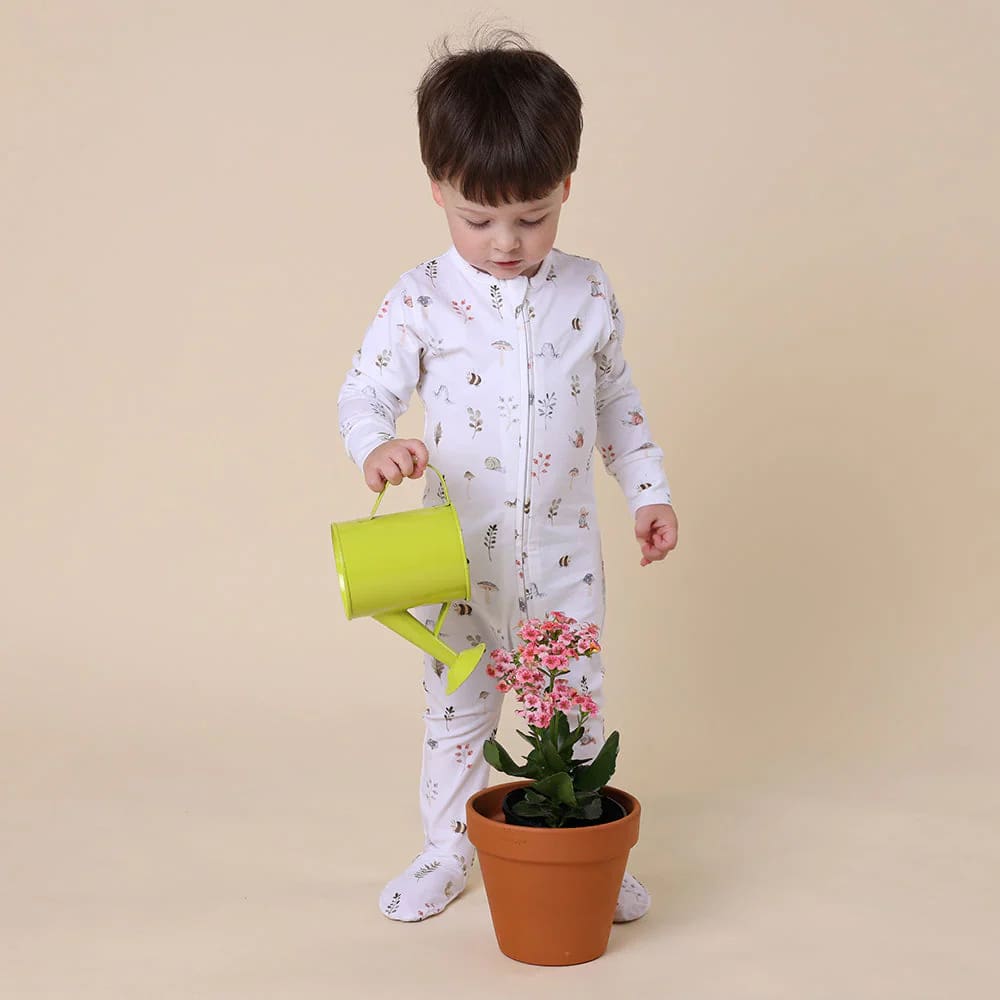 Garden Friends Organic Snuggle Sleepsuit Zip Footie - Baby Boy Clothing