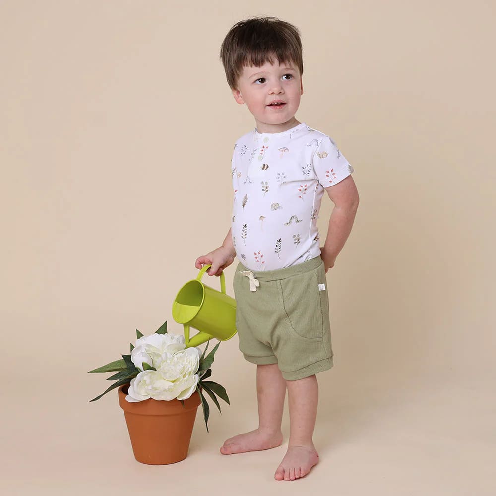 Garden Friends Short Sleeve Organic Bodysuit - Baby Boy Clothing